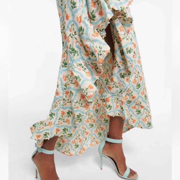 NWT AGUA BY AGUA BENDITA Gerbera printed linen maxi dress, large - Picture 5 of 10